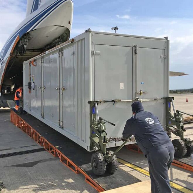 Expedites loading of large cargo containers Wing Lift Container Carrier